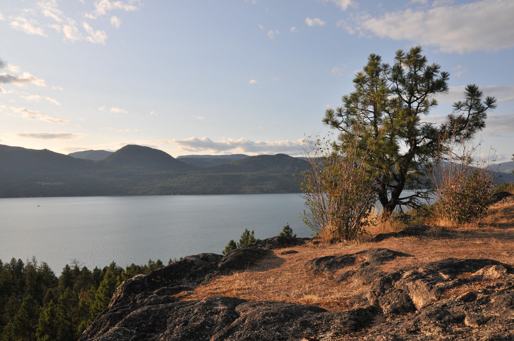 Okanagan Lake at sunset from the bluffs